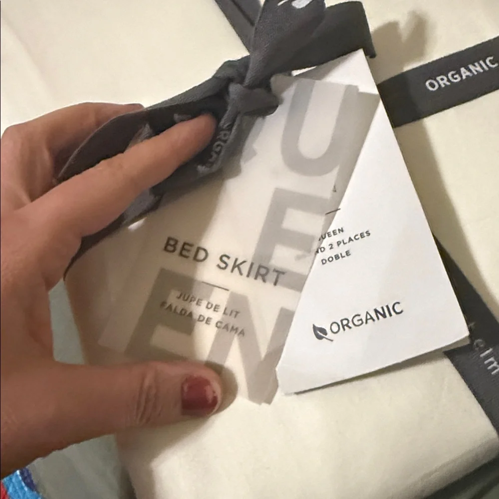 West Elm Organic White Bed Skirt